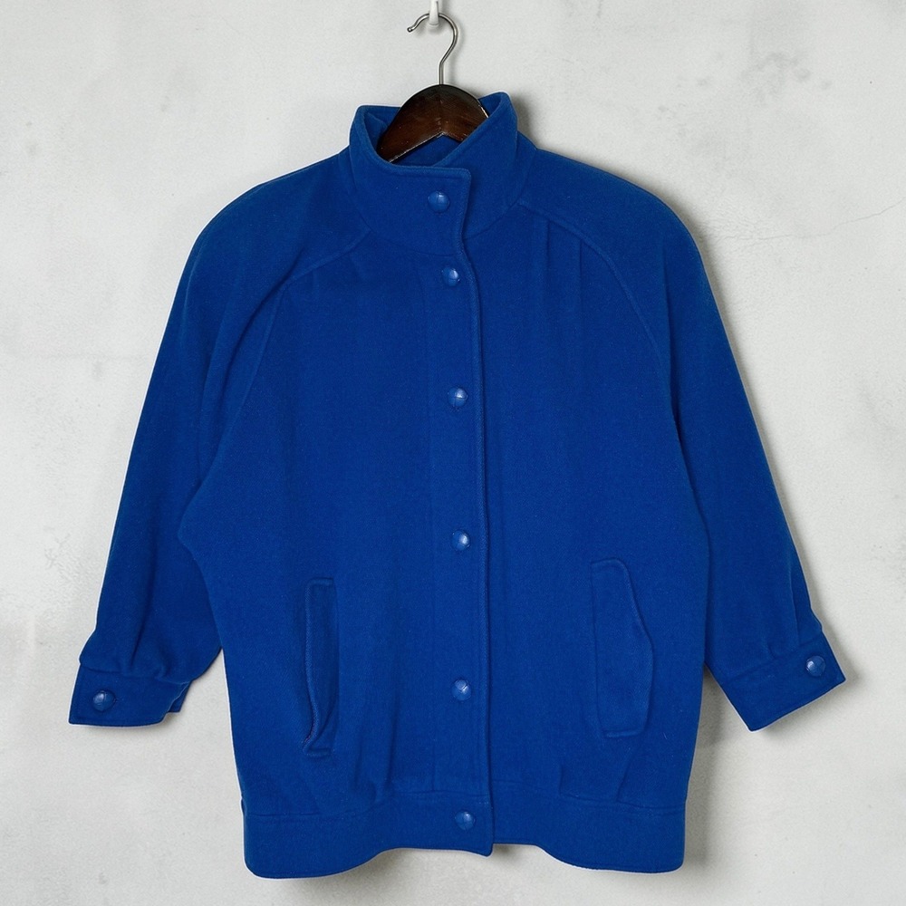 FERNCROFT Vintage Wool Blend Jacket Blue Raglan Sleeves Bomber size‎ 4